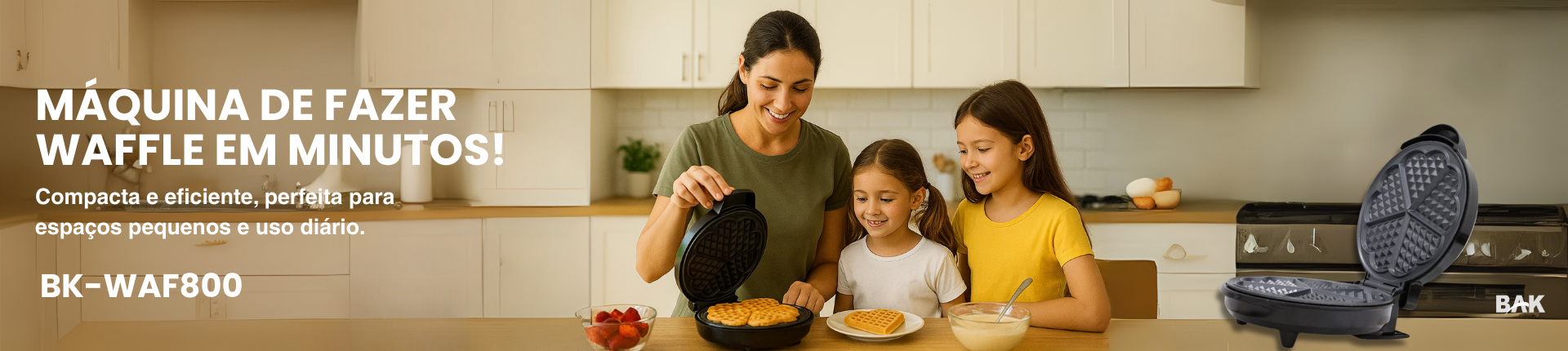 Máquina de fazer waffle da BAK